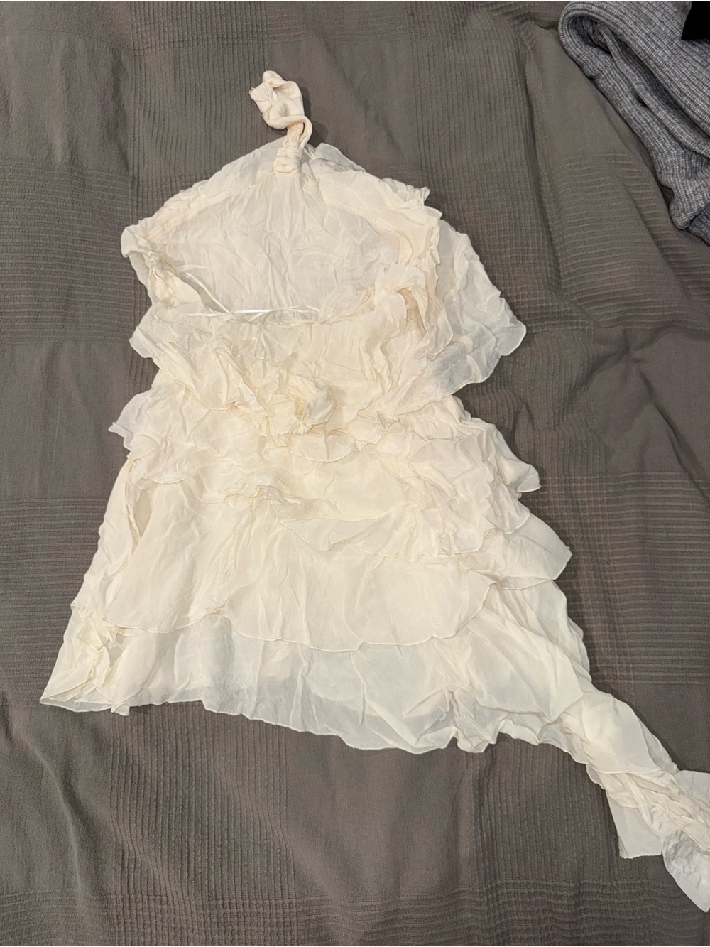 Zara Ivory Halter Ruffle Mini Dress - Picture 8 of 10